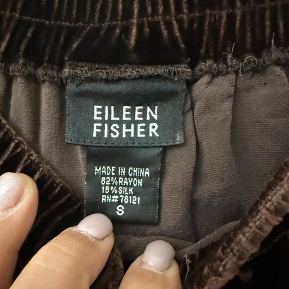 Eileen Fisher Chocolate Brown Silk Rayon Velvet Midi A Line Skirt Womens Small - Picture 3 of 4